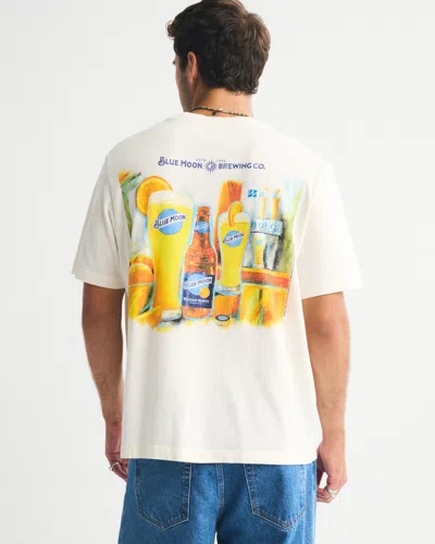 Abercrombie & Fitch Blue Moon Vintage-inspired Graphic Tee In White