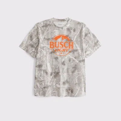 Abercrombie & Fitch Busch Light Vintage-inspired Graphic Tee In Gray