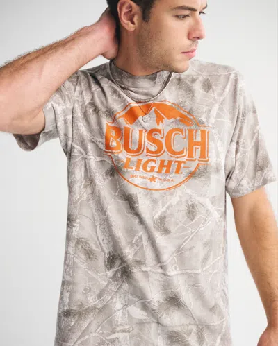Abercrombie & Fitch Busch Light Vintage-inspired Graphic Tee In Gray