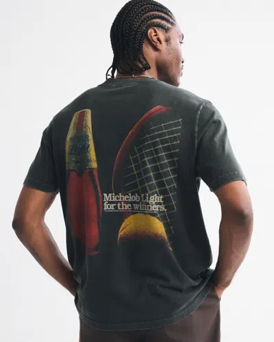 Abercrombie & Fitch Michelob Ultra Vintage-inspired Graphic Tee In Black