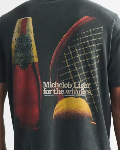 Abercrombie & Fitch Michelob Ultra Vintage-inspired Graphic Tee In Black