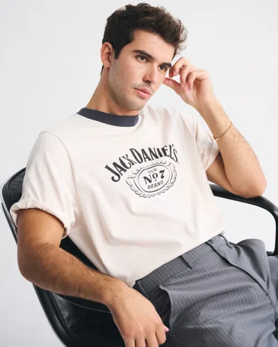 Abercrombie & Fitch Jack Daniel's Vintage-inspired Graphic Tee In White