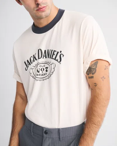 Abercrombie & Fitch Jack Daniel's Vintage-inspired Graphic Tee In White