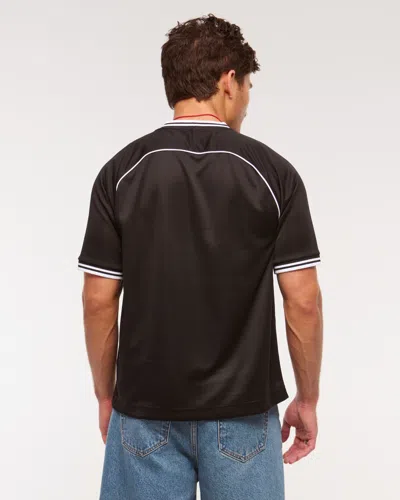 Abercrombie & Fitch Alfa Romeo Soccer-inspired Graphic Tee In Black