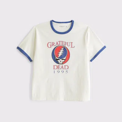 Abercrombie & Fitch Grateful Dead Shrunken Graphic Tee In White