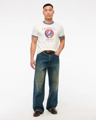 Abercrombie & Fitch Grateful Dead Shrunken Graphic Tee In White