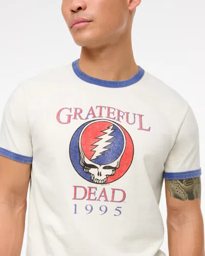 Abercrombie & Fitch Grateful Dead Shrunken Graphic Tee In White
