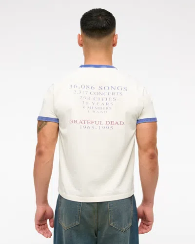 Abercrombie & Fitch Grateful Dead Shrunken Graphic Tee In White