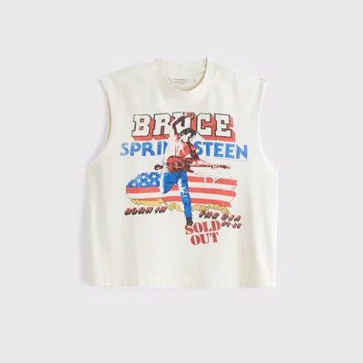Abercrombie & Fitch Premium Heavyweight Bruce Springsteen Tank In White