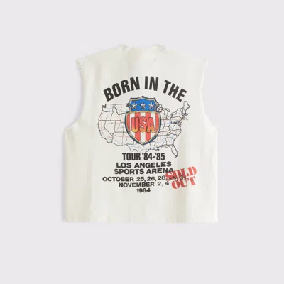 Abercrombie & Fitch Premium Heavyweight Bruce Springsteen Tank In White