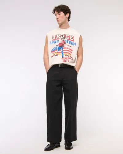 Abercrombie & Fitch Premium Heavyweight Bruce Springsteen Tank In White
