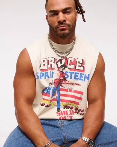 Abercrombie & Fitch Premium Heavyweight Bruce Springsteen Tank In White