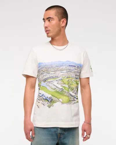 Abercrombie & Fitch Wm Phoenix Open Graphic Tee In White