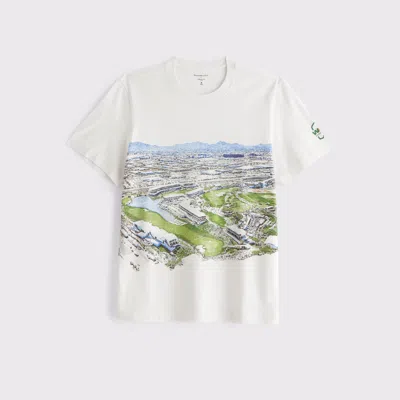Abercrombie & Fitch Wm Phoenix Open Graphic Tee In White