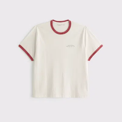 Abercrombie & Fitch Pizzeria Shrunken Graphic Tee In Neutral