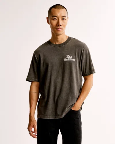 Abercrombie & Fitch Pabst Blue Ribbon Vintage-inspired Graphic Tee In Blue