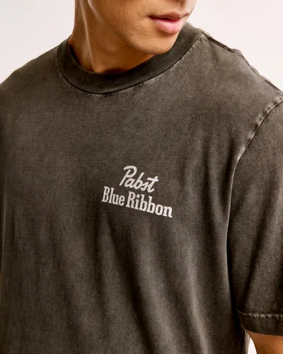 Abercrombie & Fitch Pabst Blue Ribbon Vintage-inspired Graphic Tee In Blue