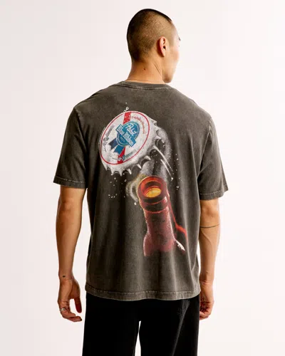 Abercrombie & Fitch Pabst Blue Ribbon Vintage-inspired Graphic Tee In Blue