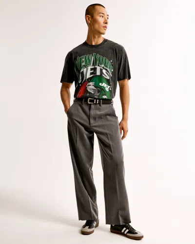 Abercrombie & Fitch New York Jets Vintage-inspired Graphic Tee In Blue