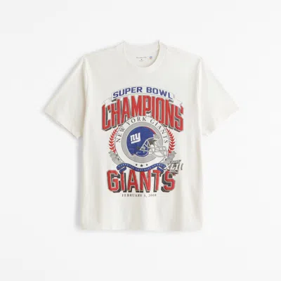 Abercrombie & Fitch New York Giants Vintage-inspired Graphic Tee In White