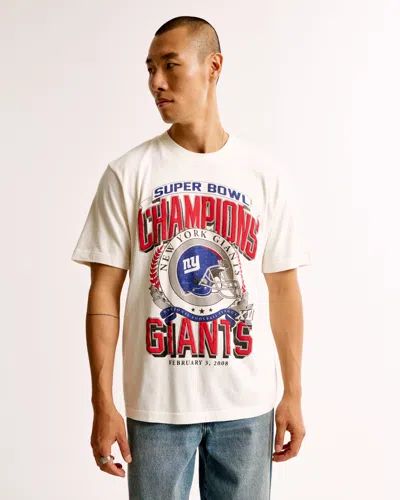 Abercrombie & Fitch New York Giants Vintage-inspired Graphic Tee In White