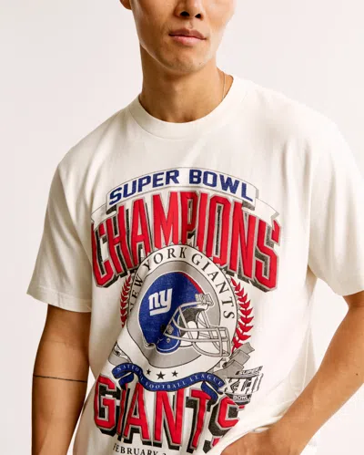 Abercrombie & Fitch New York Giants Vintage-inspired Graphic Tee In White