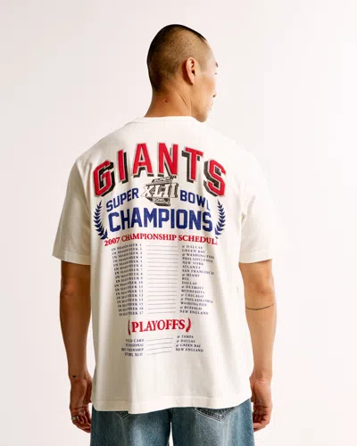 Abercrombie & Fitch New York Giants Vintage-inspired Graphic Tee In White