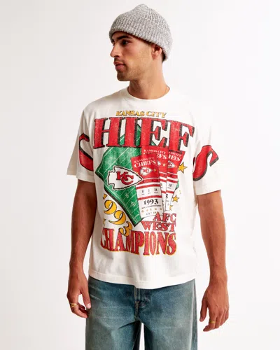 Abercrombie & Fitch Kansas City Chiefs Vintage-inspired Graphic Tee In White