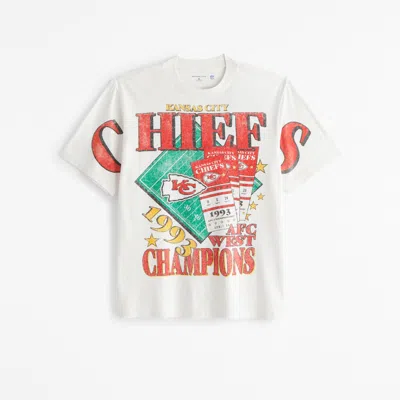 Abercrombie & Fitch Kansas City Chiefs Vintage-inspired Graphic Tee In White