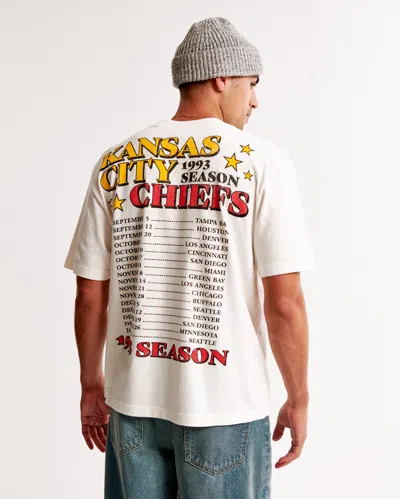 Abercrombie & Fitch Kansas City Chiefs Vintage-inspired Graphic Tee In White