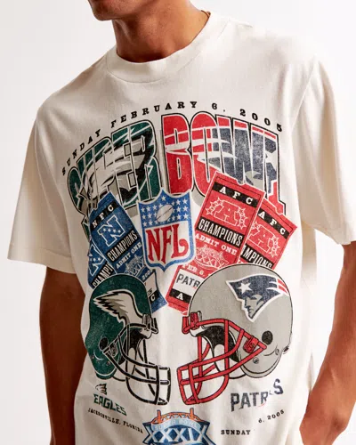 Abercrombie & Fitch Super Bowl Vintage-inspired Graphic Tee In White