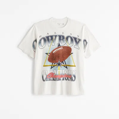 Abercrombie & Fitch Dallas Cowboys Vintage-inspired Graphic Tee In White