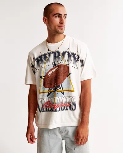 Abercrombie & Fitch Dallas Cowboys Vintage-inspired Graphic Tee In White
