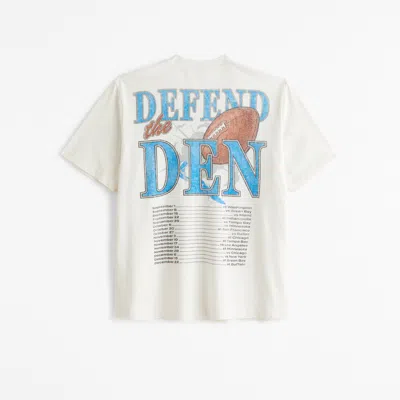 Abercrombie & Fitch Detroit Lions Vintage-inspired Graphic Tee In White