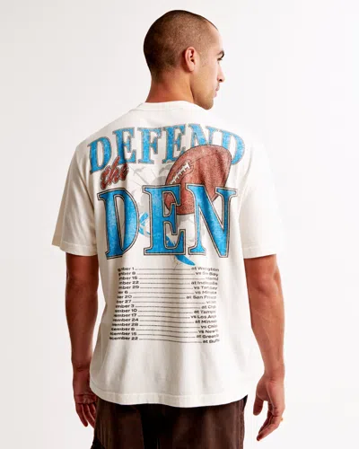 Abercrombie & Fitch Detroit Lions Vintage-inspired Graphic Tee In White