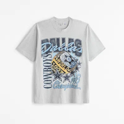 Abercrombie & Fitch Dallas Cowboys Vintage-inspired Graphic Tee In White