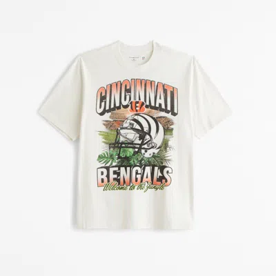 Abercrombie & Fitch Cincinnati Bengals Vintage-inspired Graphic Tee In Neutral