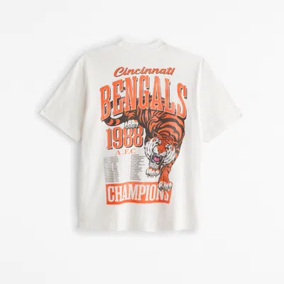 Abercrombie & Fitch Cincinnati Bengals Vintage-inspired Graphic Tee In White