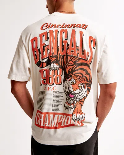 Abercrombie & Fitch Cincinnati Bengals Vintage-inspired Graphic Tee In White