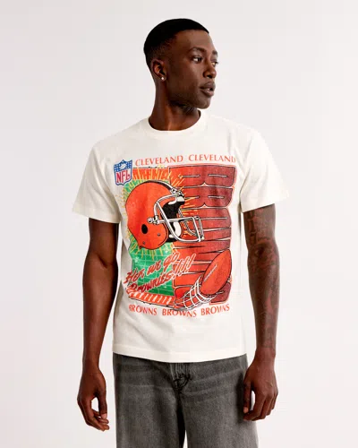 Abercrombie & Fitch Cleveland Browns Graphic Tee In Metallic