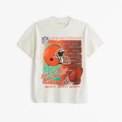 Abercrombie & Fitch Cleveland Browns Graphic Tee In Metallic