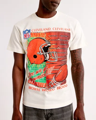 Abercrombie & Fitch Cleveland Browns Graphic Tee In Metallic