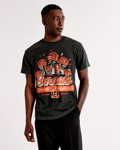 Abercrombie & Fitch Cincinnati Bengals Graphic Tee In Gray