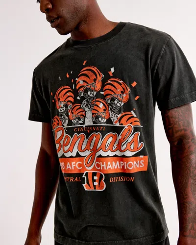 Abercrombie & Fitch Cincinnati Bengals Graphic Tee In Gray