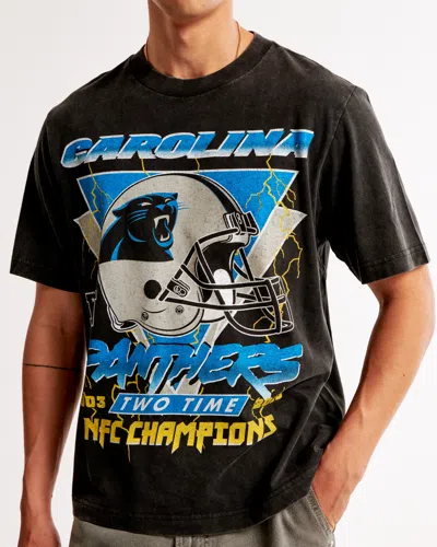 Abercrombie & Fitch Carolina Panthers Vintage-inspired Graphic Tee In Green