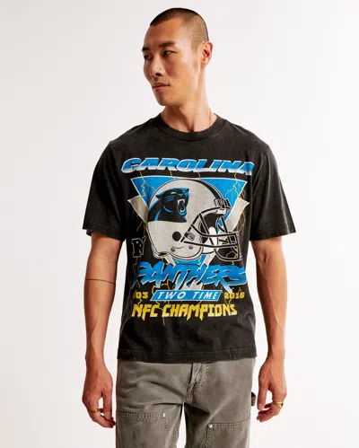 Abercrombie & Fitch Carolina Panthers Vintage-inspired Graphic Tee In Green