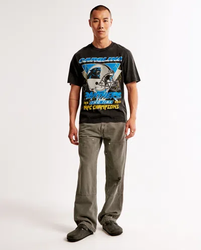 Abercrombie & Fitch Carolina Panthers Vintage-inspired Graphic Tee In Green