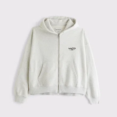 Abercrombie & Fitch Gambling Full-zip Hoodie In Gray
