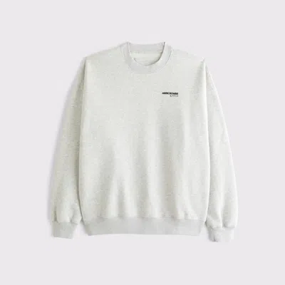 Abercrombie & Fitch Micro-logo Crew Sweatshirt In White