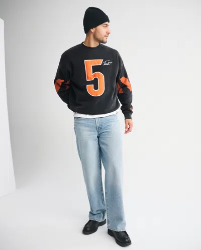 Abercrombie & Fitch Tee Higgins Graphic Crew Sweatshirt In Blue